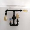 BXU-BG Walll Industrial Light,Industrial Steampunk Pressure Gauge Wall Sconce 3 Lights,Antique Wall Light Industrial Wall Sconces Water Pipe with Decorative (Black) Ceiling Light Bright Lamp steampunk buy now online