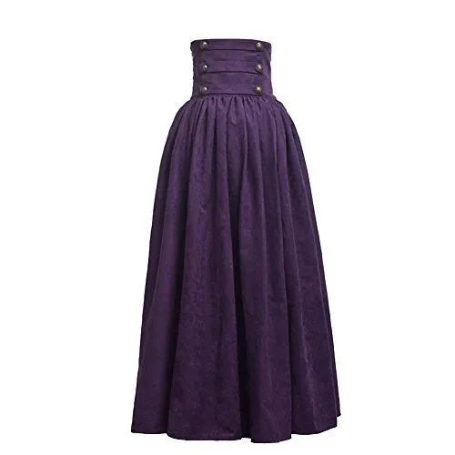 BLESSUME Gothic Lolita Steampunk High Waist Walking Skirt (S, Purple) steampunk buy now online