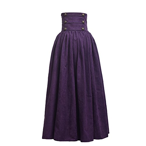BLESSUME Gothic Lolita Steampunk High Waist Walking Skirt (S, Purple) steampunk buy now online
