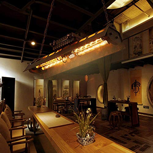 WGFGXQ Vintage Dining Table Pendant Light, 4 Light Metal Steampunk Hanging Lamp Height Adjustable Chandelier E27 Ceiling Light for Dining Room Living Room Bar steampunk buy now online