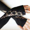 Black fingerless lace gloves bridal wedding gloves arm warmers wrist warmers goth Victorian gloves Custom size by RitaMarlin steampunk buy now online