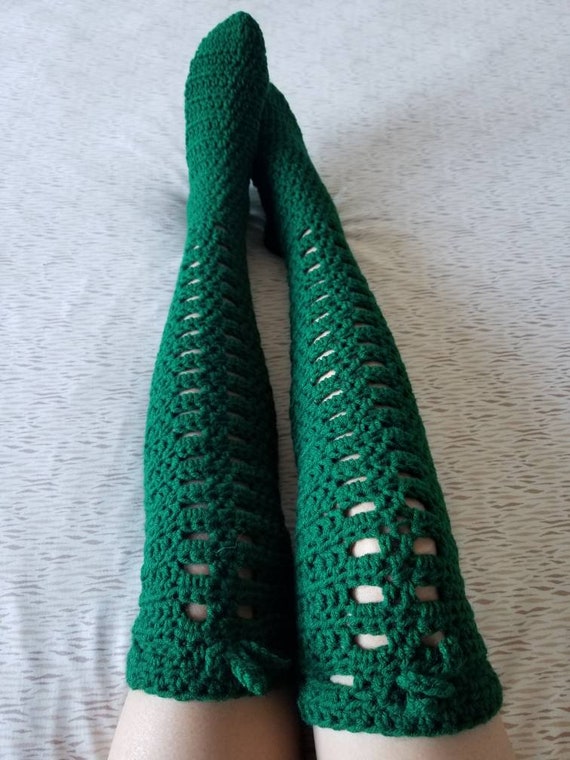 Caged thigh high socks by HandmadebyLe steampunk buy now online