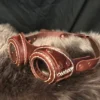 Genuine Leather Hand Stitched Steampunk Red brown Leather Goggles Fancy Dress Cosplay Dress Up by Blackskullarmoury steampunk buy now online