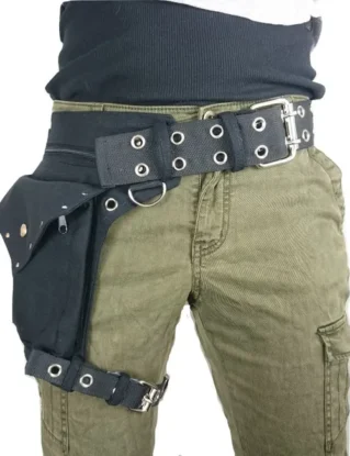 Leg strap utility belt, also in plus sizes, made of organic cotton * FIXED thigh belt * Fanny Pack, Holster bags, Hip Bag Burning man by Hipsypixie steampunk buy now online