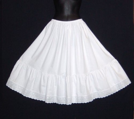 Plus sizes 18-30 Vintage Style White Cotton petticoat Broderie Anglaise trim Bridal,Bridesmaid Steampunk Goth Romantic by ThePetticoatBoutique steampunk buy now online