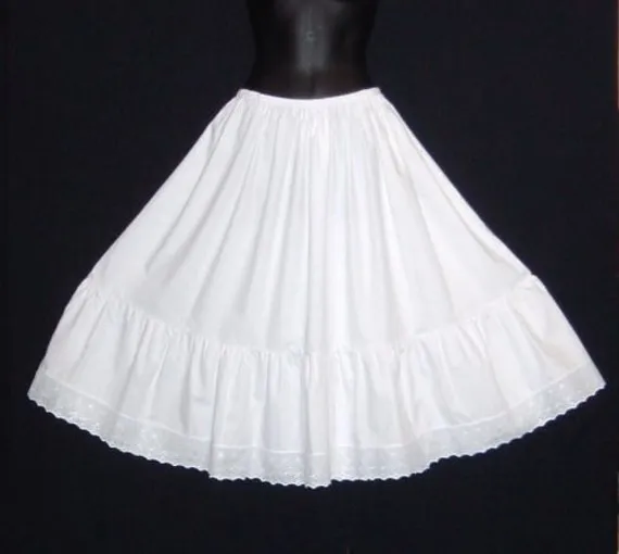 Plus sizes 18-30 Vintage Style White Cotton petticoat Broderie Anglaise trim Bridal,Bridesmaid Steampunk Goth Romantic by ThePetticoatBoutique steampunk buy now online