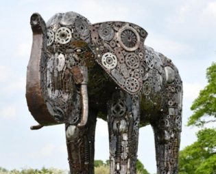 Recycled Parts Metal Elephant Sculpture/ Upcycled Safari Animal Sculpture, Zoo, Animal Lovers, Steampunk, Sustainable Art, Statement Piece by TheIronworkCentre steampunk buy now online