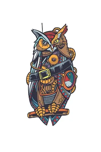 STEAMPUNK OWL: Notebook | Lined | 120 Pages | Size 6 x 9 Inches (15,24 x 22,86 cm) | Notebook Journal Notepad |Steampunk Notebook steampunk buy now online
