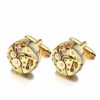 YJZZ Lepton Watch Movement Design Cufflinks Stainless Steel Steampunk Gear Watch Mechanism Cuff links for Mens Relojes gemelos (Metal color : Black Zinc Plated) steampunk buy now online