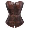 Grebrafan Steampunk Corset Pirate Brown Plus Size Overbust Bustier Top (UK(10-12) L, Brown) steampunk buy now online