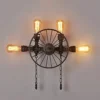 GLXLSBZ Wall Lighting Fixture American Creative Wrought Iron Wall Lamp Wheel Simple Vintage Industrial Metal Wall Lantern Personality(Home Lighting) steampunk buy now online