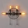 GLXLSBZ Wall Lighting Fixture American Creative Wrought Iron Wall Lamp Wheel Simple Vintage Industrial Metal Wall Lantern Personality(Home Lighting) steampunk buy now online