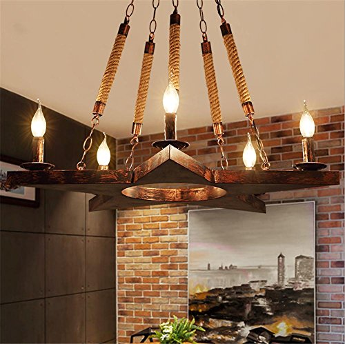 Atmko®Vintage Industrial Pendant Ceiling Light Steampunk Retro LOFT Creative Modeling Metal Hemp Rope Chandelier 5 Lights Restaurants Cafes Bars Decoration Lighting steampunk buy now online