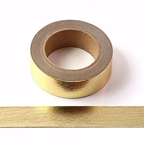Solid Foil Washi Tape Decorative Self Adhesive Masking Tape 15mm x 10 Meters (Gold) steampunk buy now online