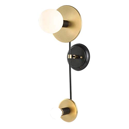 Wall Light Fixtures Indoor Modern Simple Nordic Creative Double Head Big Small Round Disc E27 Socket Long Pole Full Copper Wall Lamp for Living Room Bedroom Restaurant Hallway Wall Lighting steampunk buy now online