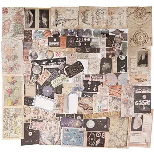200 pcs Vintage Paper DIY Scrapbooking Stickers Deco Paper Stickers Decorative for Scrap Book Decorations Card Making Notebook Journal DIY Art Craft Supplies steampunk buy now online