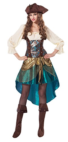 Ladies Pirate Princess Captain Caribbean Halloween Carnival TV Film World Book Day Week Fancy Dress Costume Outfit UK 10-14 steampunk buy now online