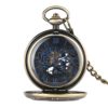 Pocket watch Dial Mechanical Pocket Watch Transparent Blue Roman Numerals Display Hand Winding Pocket Watch For Men Clock steampunk buy now online