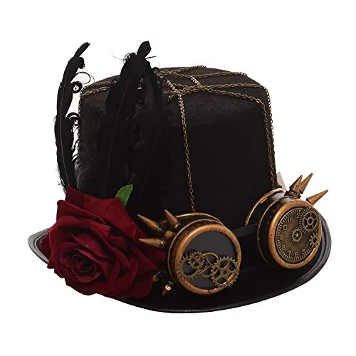 GRACEART Steampunk Top Hats with Goggles (Various styles), Head circumferences-61CM, Style-13 steampunk buy now online