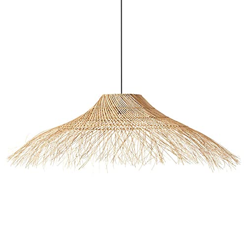 LBSWYH Rattan Pendant Light Chandelier Hand Make Straw Hat Lampshade Weaving Wicker Ceiling Hanging Light Vintage Straw Wicker Hanging Lamp For Dining Room Living Room steampunk buy now online
