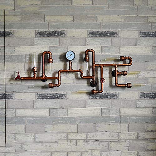 VCFDZCFD Vintage Industrial Retro Iron Metal Water Pipe Wall Lamp with Edison E27 Light Sources Wall Sconce Lamp Steampunk Wall Light with Red Rust Finish steampunk buy now online