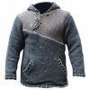 Cross Zipped Neckline Super Warm Jumper Style Pullover,Hippy Boho Woolen Hoodie, Brown, S steampunk buy now online