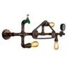 GLXLSBZ Wall Lamps Edison 3 Lights Industrial Wall Sconce, Steampunk Water Pipe Wall Lamp Light Fixture with Gear Pressure Gauge and Tap A(Indirect Lighting) steampunk buy now online