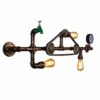 GLXLSBZ Wall Lamps Edison 3 Lights Industrial Wall Sconce, Steampunk Water Pipe Wall Lamp Light Fixture with Gear Pressure Gauge and Tap A(Indirect Lighting) steampunk buy now online