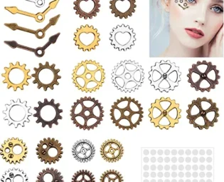 Gukasxi 56 Pieces Steampunk Eye Decals Antique Metal Steampunk Accessories DIY Assorted Color Steampunk Gear Cog Wheel 3D Punk Nail Art Foil Stickers Decal for Party Supplies Clothing Dress Up steampunk buy now online