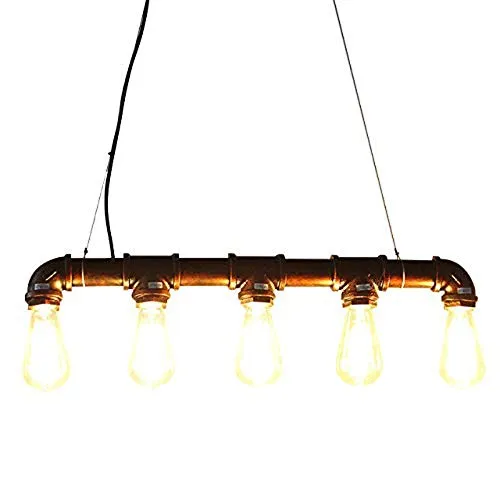JYDQM Retro Industrial Steampunk LAMP Iron Pipe Island Ceiling Fixture Pendant Light Vintage (Bronze) steampunk buy now online