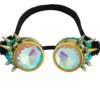 Raves Goggles with Rainbow Crystal Glass Lens Kaleidoscope Glasses Funky Prism Steampunk Glasses for Cosplay Party steampunk buy now online