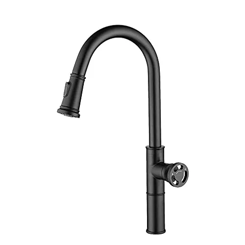Kitchen Mixer Tap, Vintage Steampunk Style Single Handle Pull Out Brass Kitchen Sink Tap, Faucets with Pull Down Sprayer, Two Spray Modes Pull Out Mixer Sink Kitchen Tap, Monobloc Brass Taps steampunk buy now online