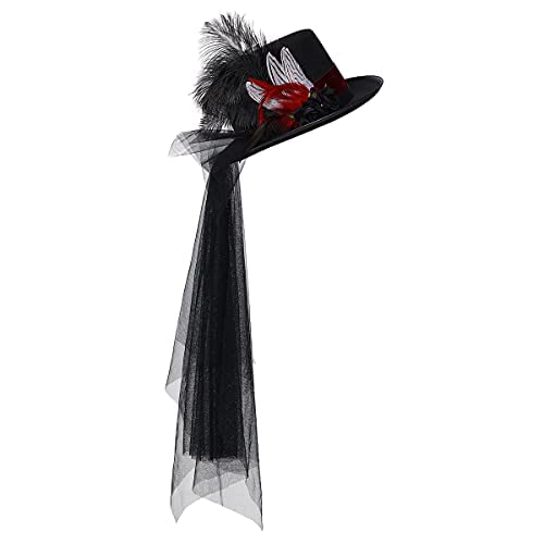 COSDREAMER Women Gothic Steampunk Top Hats Rose Feather Veil Halloween Hat… … steampunk buy now online