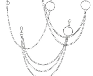 hocadon 3 Pieces Jeans Chains, Hip Hop Pants Chain 1/2/3 Layered, Jeans Wallet Chain, Fashion Punk Rock Hip-hop Waist Chain for Men & Women, Silver steampunk buy now online