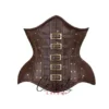 5 buckle Real leather Double Steel Boned wide hip Corset Steampunk style With Buckles & Stud ,available in a range of colours by corsetslondon steampunk buy now online