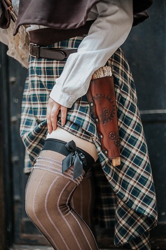 Fan Holder Steampunk style Leather belt Dark Academia by UchronicTime steampunk buy now online