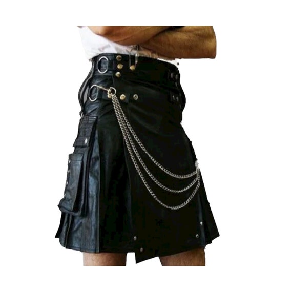 Leather Warrior Kilt Steampunk Kilt Genuine Leather Kilt by ApparelCave steampunk buy now online