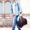Vintage Briefcase Genuine Leather Bag Fashion Soft Cow Bag For Business Travel Unisex Tote Bag Male Zipper Bag Black Brown Bag Designer Bag by RealLeatherWonder steampunk buy now online