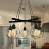 Foicags Industrial Steampunk Water Pipe Chandeliers Light 5-Lights Iron Ceiling Pendant Lights Brushed Vintage Black Adjustable Hanging Lamps for Dining Table Kitchen Island Chandelier Suspension Fixt steampunk buy now online