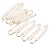 EXCEART 10 Pcs Heavy Duty Safety Pins with Pearl Embellishment Brooch Pin Decorative Sweater Clips for Cardigans, Pants, Clothes, Golden, 5.3X1.5X0.8CM steampunk buy now online