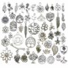 YoudiylaUK Wholesale Bulk 100 Pieces Silver Mixed Leaves Plant Styles Charms Pendants DIY for Necklace Bracelet Jewelry Making Accessories WM291 steampunk buy now online