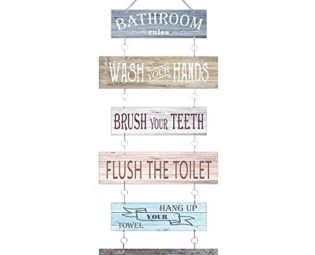 Hotop Bathroom Wall Decor Bathroom Sign Bathroom Rules Sign Rustic Metal Bathroom Wall Hanging Bathroom Decoration Sign Bathroom Wall Decoration for Bathroom Toilet Decoration (Colorful) steampunk buy now online