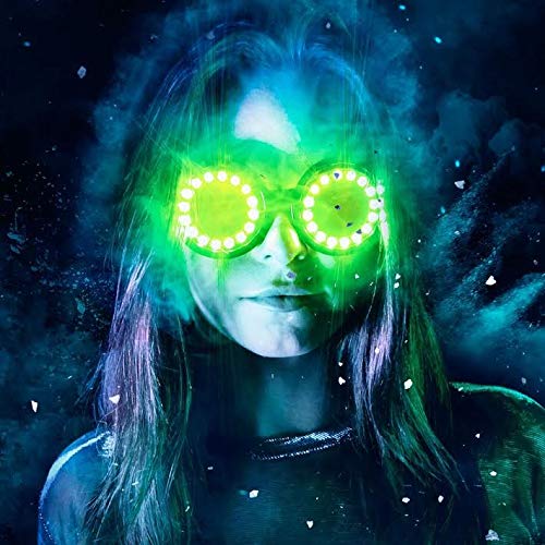 GloFX LED Pixel Pro Goggles [350+ Epic Modes] - Programmable Rechargeable Light Up EDM Festival Rave Party Sunglasses steampunk buy now online