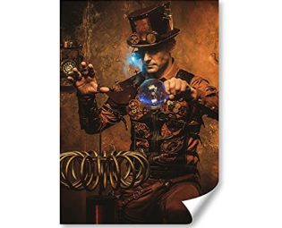 DV DESIGN 1 x A4 Poster Art Print - Steampunk Magician Magic Wall Art Paper Posters Large Picture Graphic Photo #14534 steampunk buy now online