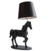 Desk Lamp Vintage Modern Black Lift The Foot Horse Lighting Handmade Fabric Shade Creative Resin Table Lamp E27 with Button Switch for Home Study Office Living Room Bedroom Bedside Lamp steampunk buy now online