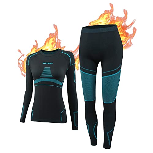 NOOYME Thermal Base Layer Women, Ski Base Layers Women, Ladies Thermal Clothing & Leggings Quick Dry Thermal Underlayer Women Ladies Thermal Underwear Set Black-blue steampunk buy now online