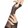 Smiffys Fishnet Gloves - Black, Long steampunk buy now online