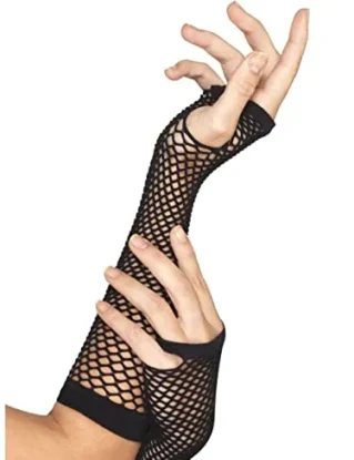 Smiffys Fishnet Gloves - Black, Long steampunk buy now online