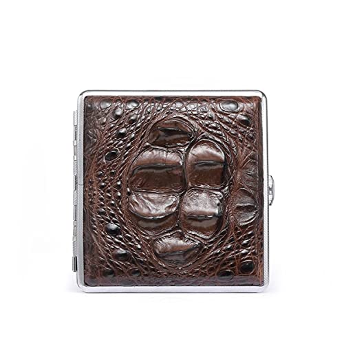 JJYGONG Men's Cigarette Cases Leather Ultrathin Portable Tobacco Tin for Women Waterproof High Grade Stainless Steel Cigarette Box Holds 20 Sticks steampunk buy now online