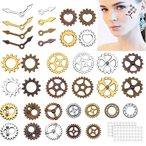 Gukasxi 80 Pieces Steampunk Eye Decals Antique Metal Steampunk Accessories DIY Assorted Color Steampunk Gear Cog Wheel 3D Punk Nail Art Foil Stickers Decal for Party Supplies Clothing Dress Up steampunk buy now online
